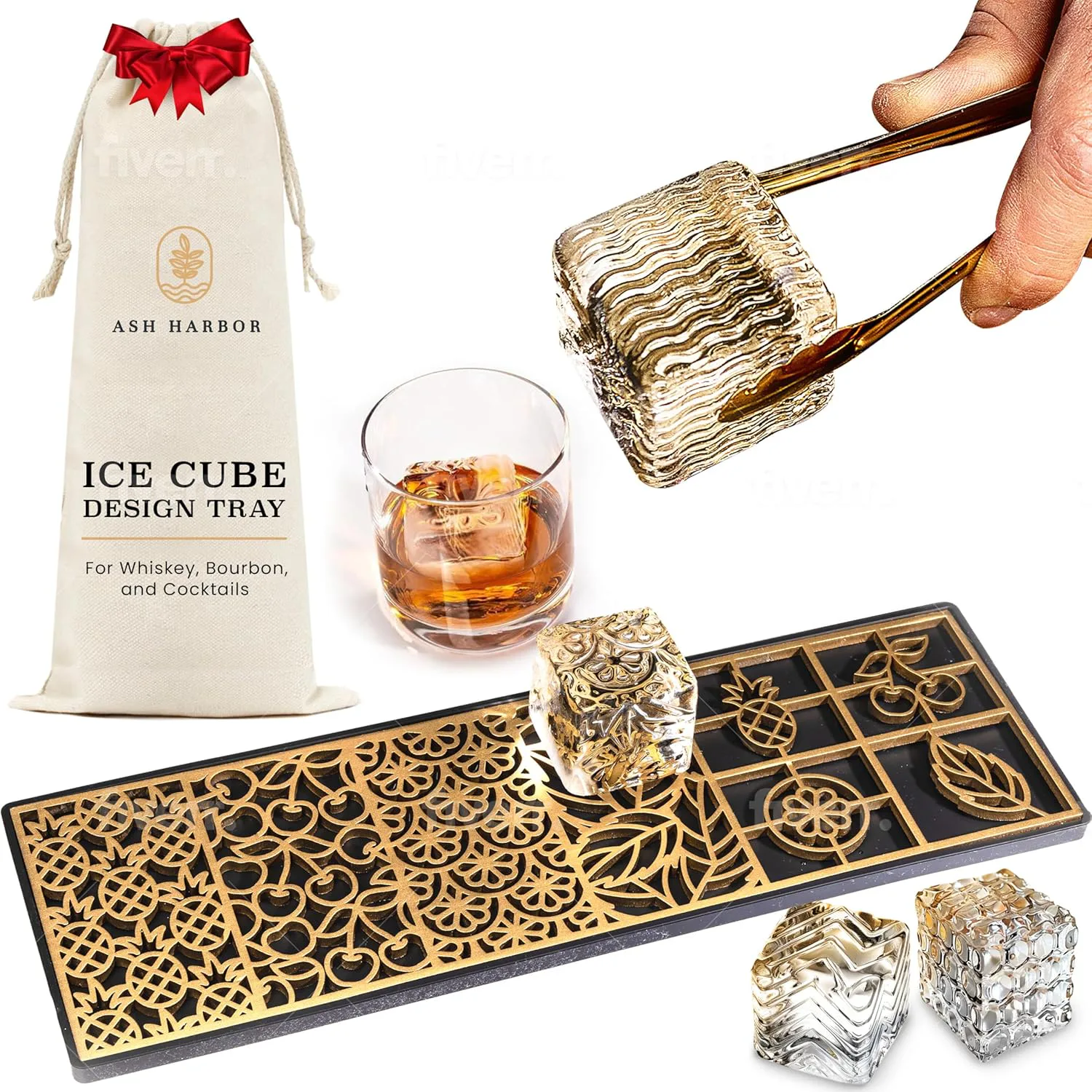 Ash Harbor Ice Cube Maker Design Tray