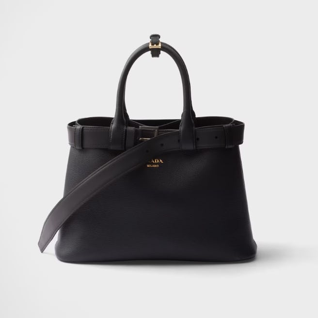 Buckle Small Leather Handbag with Belt