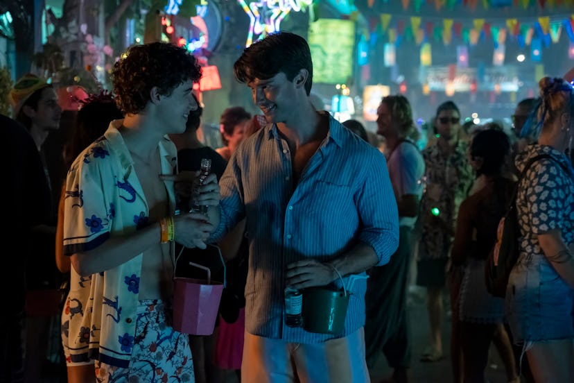 Sam Nivola and Patrick Shwarzenegger in The White Lotus