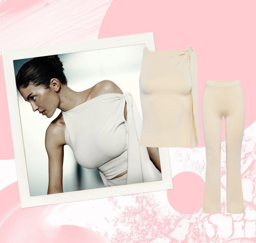 Kylie Jenner wears her Khy Sueded Stretch pieces.