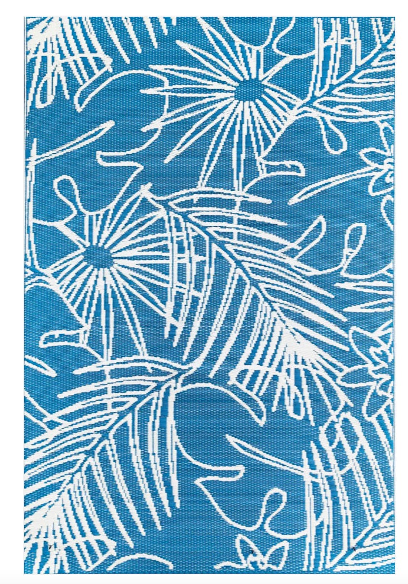 Mad Mats Outdoor Rug in Palm Leaf Print