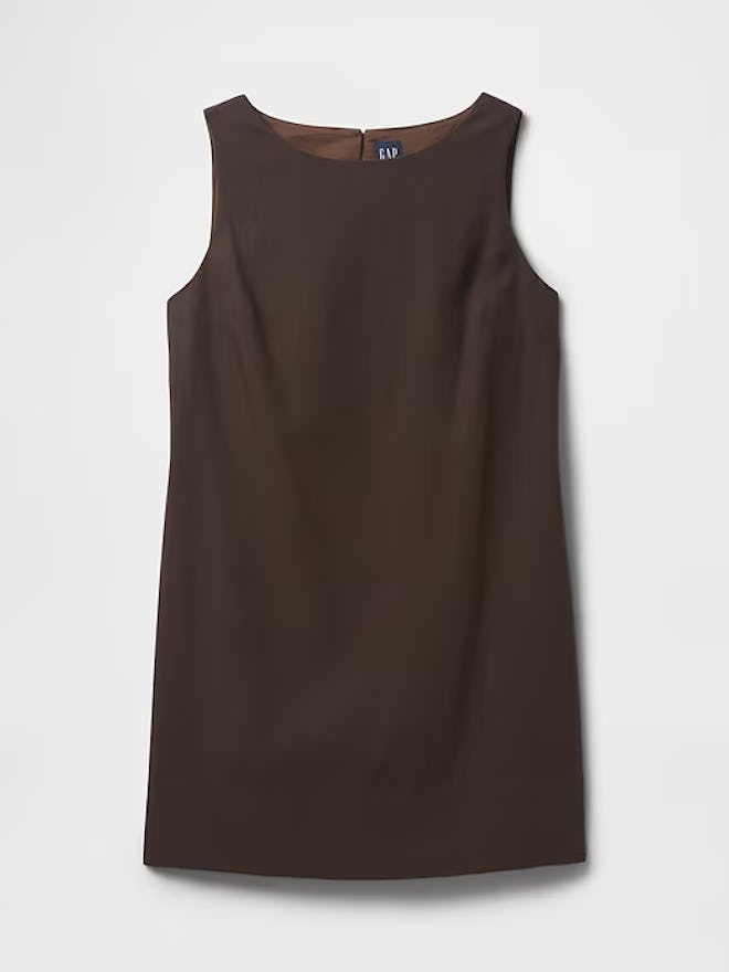 Linen-Blend Mini Shift Dress