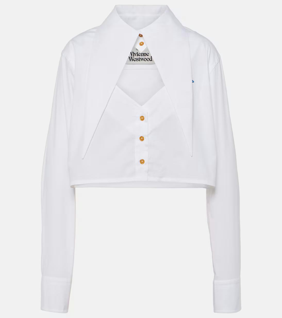 Vivienne Westwood Cut-off Heart cropped cotton shirt