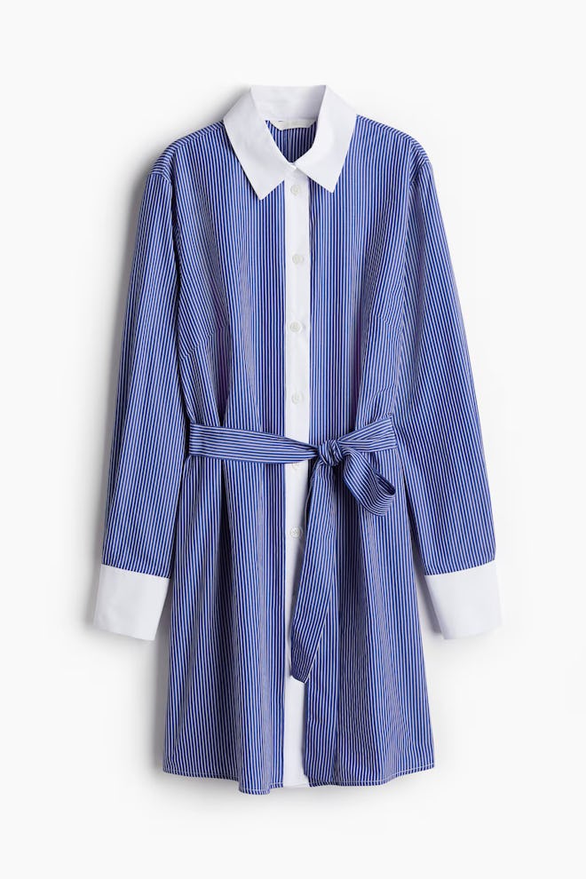 Tie-Belt Shirt Dress