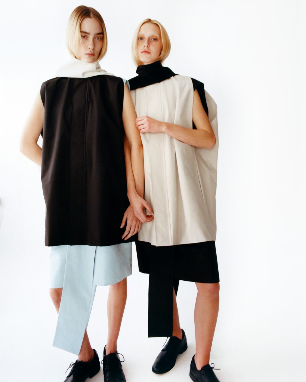 RyleaBeth and Grace Van Petten. All wear LII clothing; stylist’s own shoes.