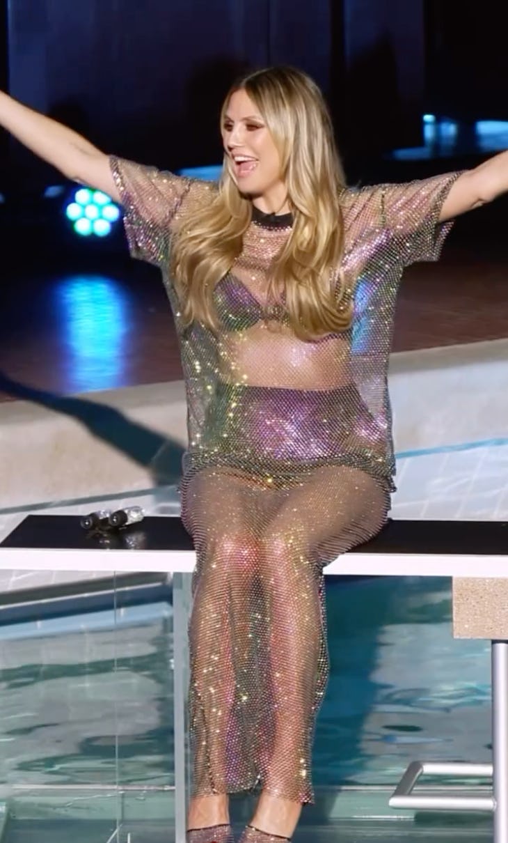 Heidi Klum&rsquo;s bedazzled sheer dress
