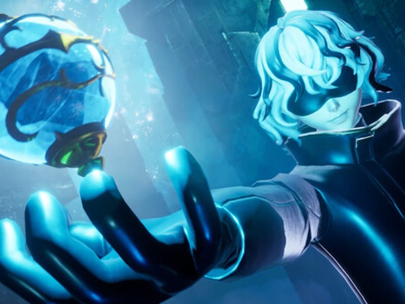 A villain holds a Pal ball to screen