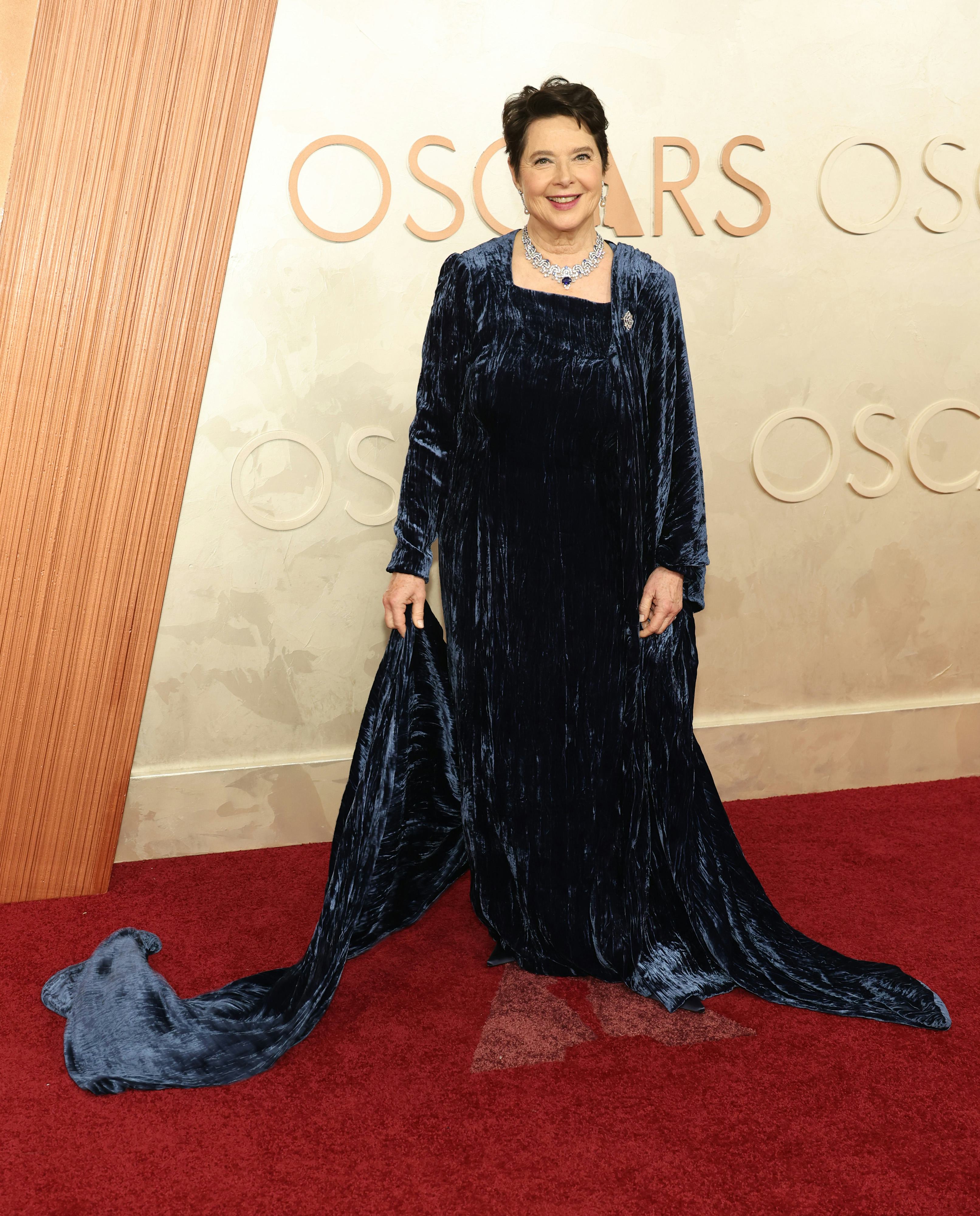 Isabella Rossellini attends the 97th Annual Oscars at Dolby Theatre on March 02, 2025 in Hollywood, ...