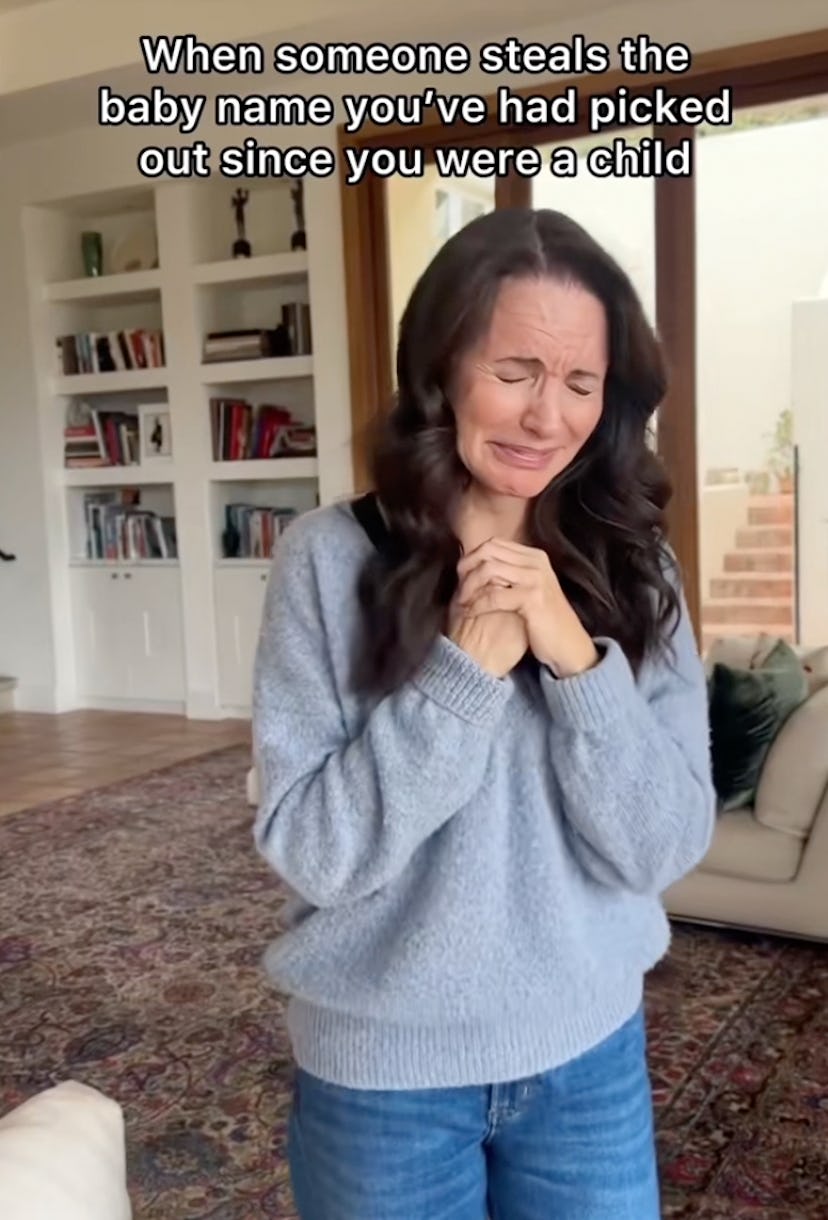 Kristin Davis pays homage to Sex and the City’s “Shayla” scene on TikTok. Screenshot via TikTok