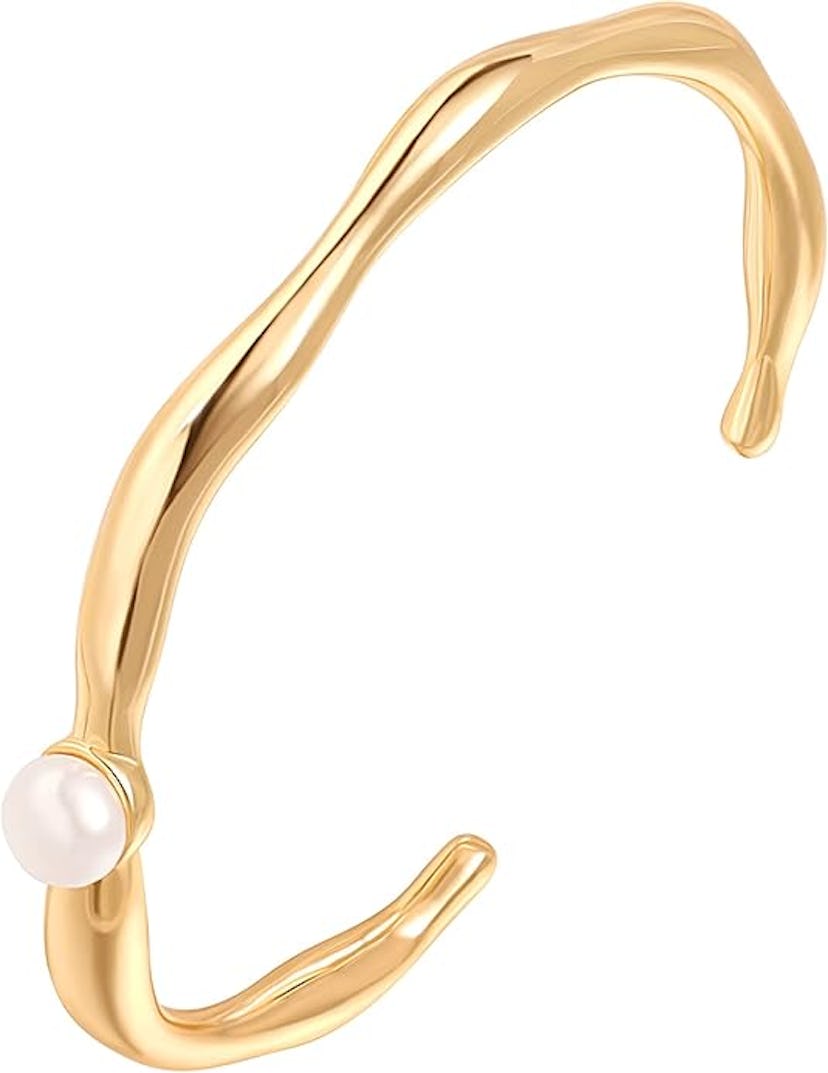 PERNNLA Pearl Minimalist Bar Bracelet 