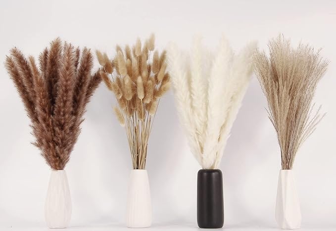 ANPROOR Dried Pampas Grass Decor (100 Stems)