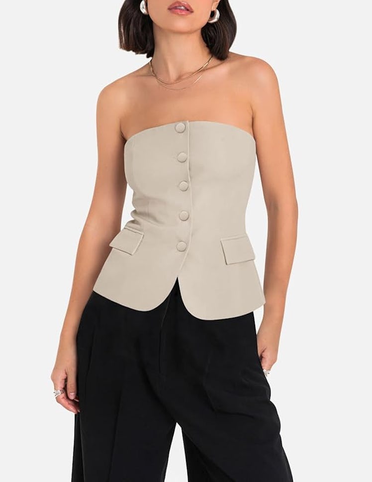 Yousify Blazer Tube Top