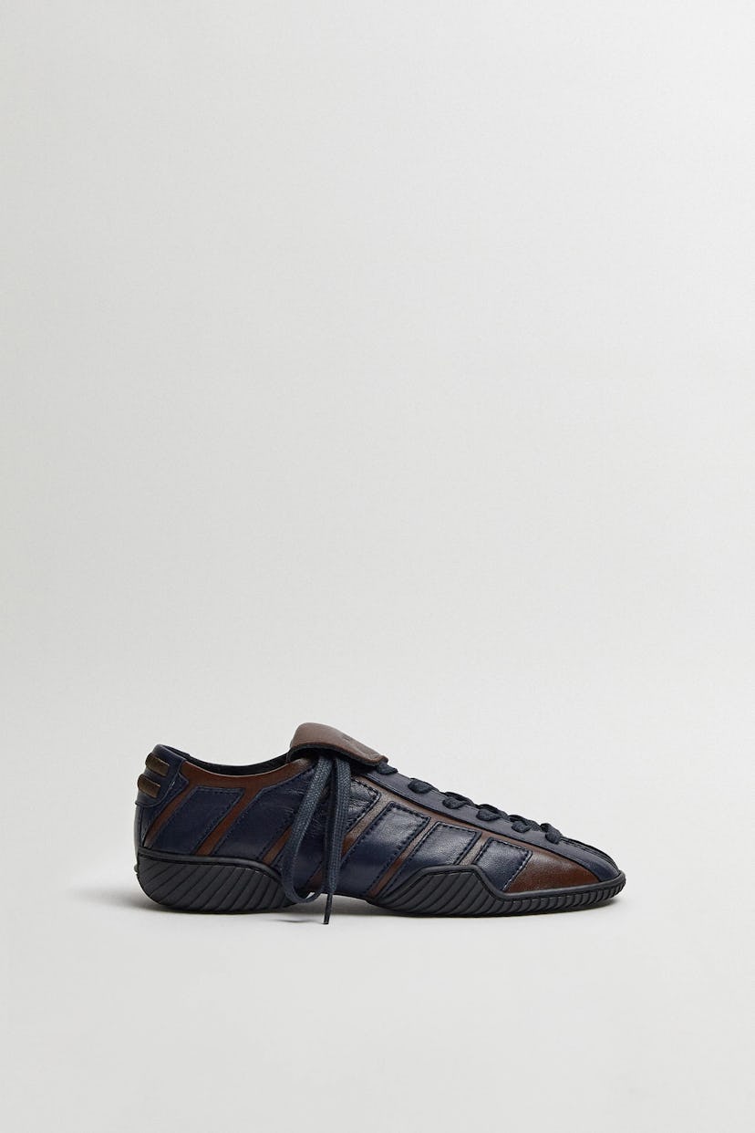 Nikoletta Brown Navy Ballerina Sneakers