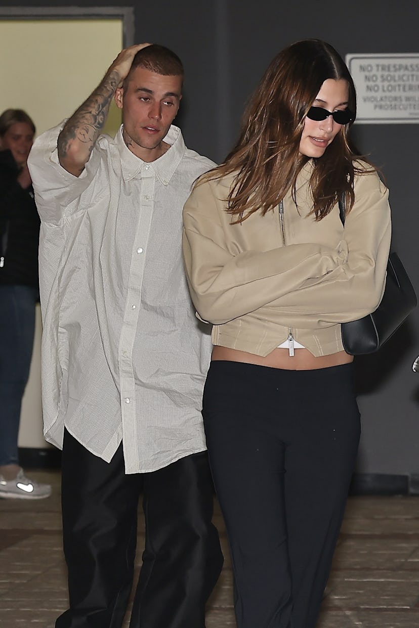 Hailey and Justin Bieber in Los Angeles, March 21, 2025.