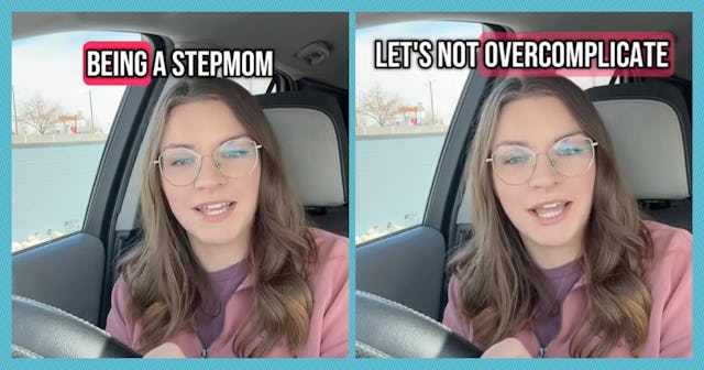 A young woman with long brown hair sits in a car, wearing glasses and a pink top. Text on the images...