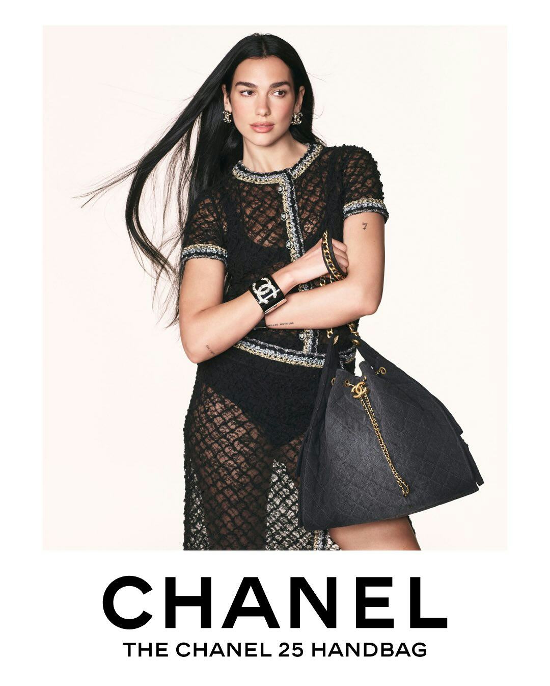 Dua Lipa Wore A Sheer Dress For Her Chanel 25 Handbag Campaign