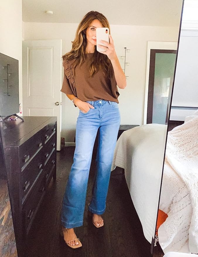 GRAPENT High Waisted Flare Jeans