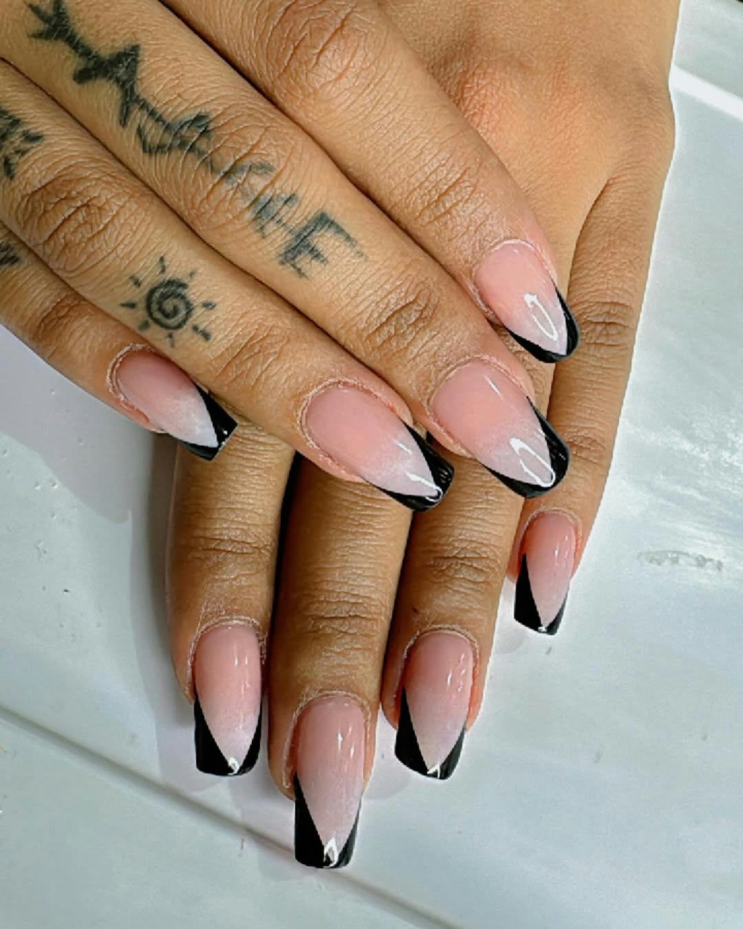 tuxedo french nails