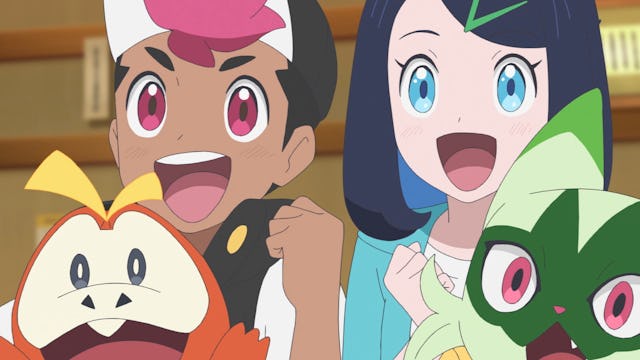 Still image from the new season of Pokemon Horizons, one of many new family-friendly movies and show...