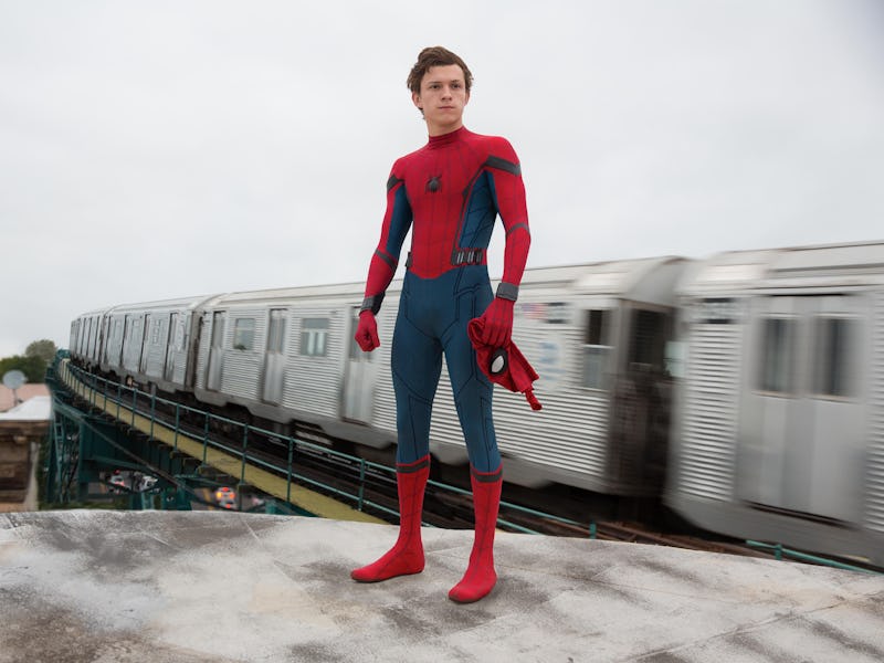 Tom Holland as Spider-Man/Peter Parker in Spider-Man: Homecoming