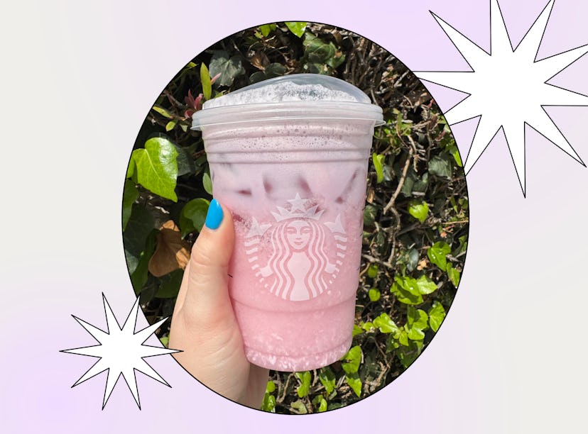 I tried Starbucks' secret menu Pink Drink with Lavender Cream Cold Foam.