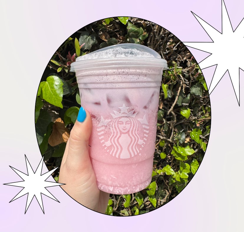 I tried Starbucks' secret menu Pink Drink with Lavender Cream Cold Foam.