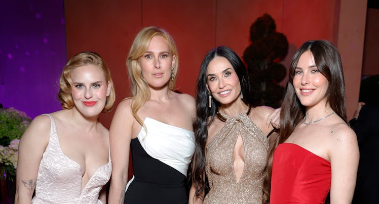 Tallulah Willis, Rumer Willis, Demi Moore and Scout Willis attend the 2025 Vanity Fair Oscar Party H...