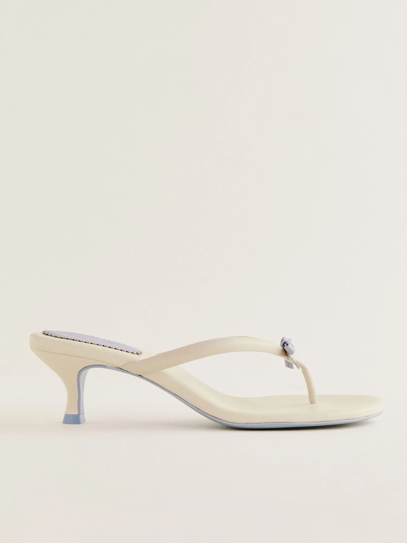 Louisa Heeled Sandal in Almond Leather