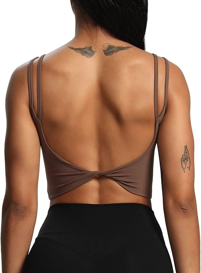 Aoxjox Backless Sports Bra Tank Top