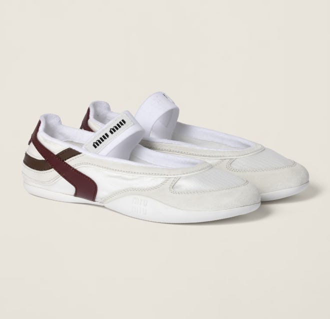 Gymnasium Technical Fabric And Suede Ballerinas