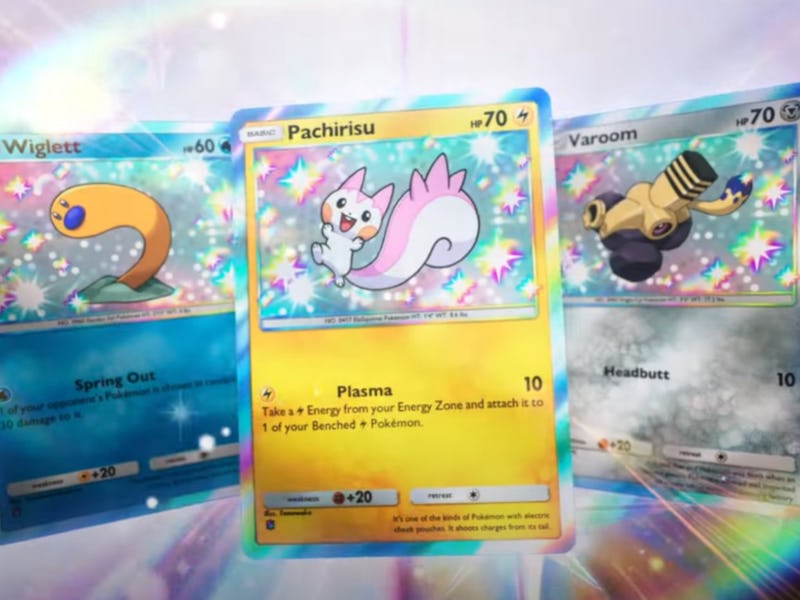 Shiny cards can be seen for Wiglett, Pachirisu, and Varoom