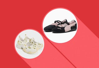 Shop the ballet flats-sneaker hybrid trend.