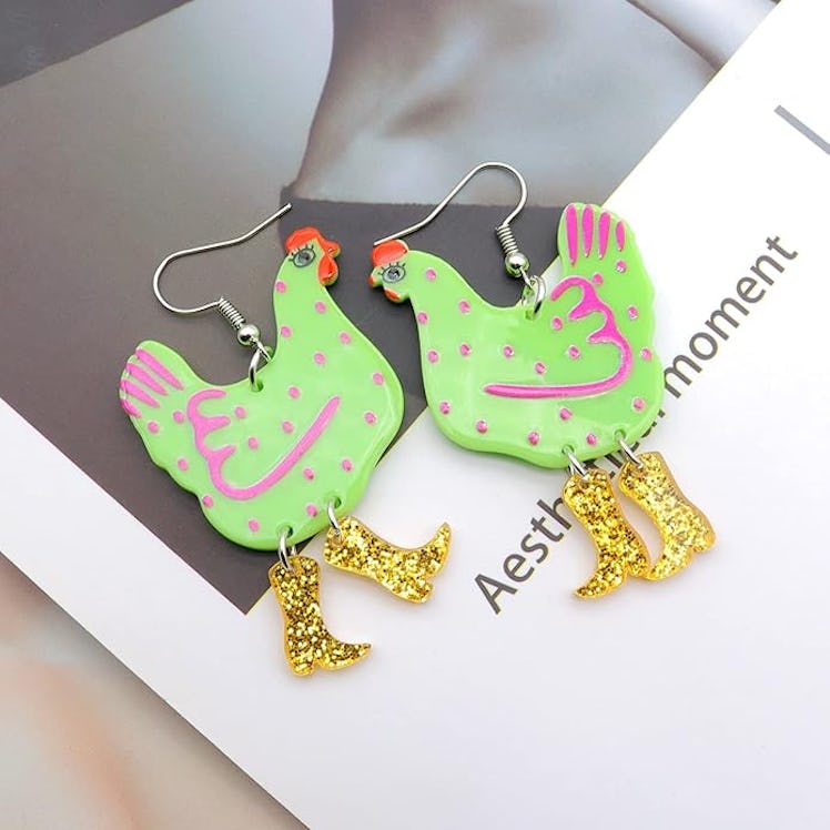 YOOESTORES82 Acrylic Boot Big Chicken Earrings