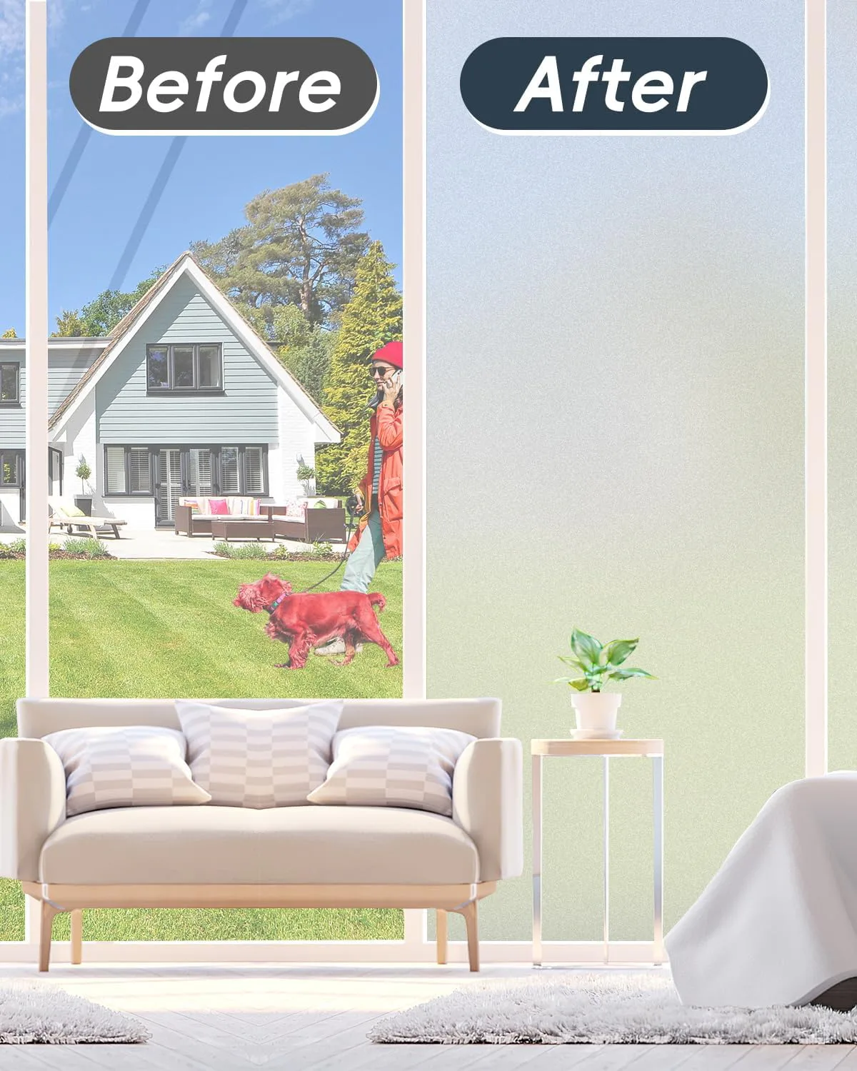 Dwersty Frosted Glass Window Privacy Film