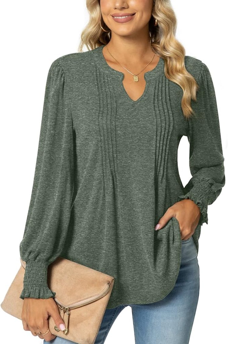 syoss Puff Long Sleeve Pleated T-Shirt