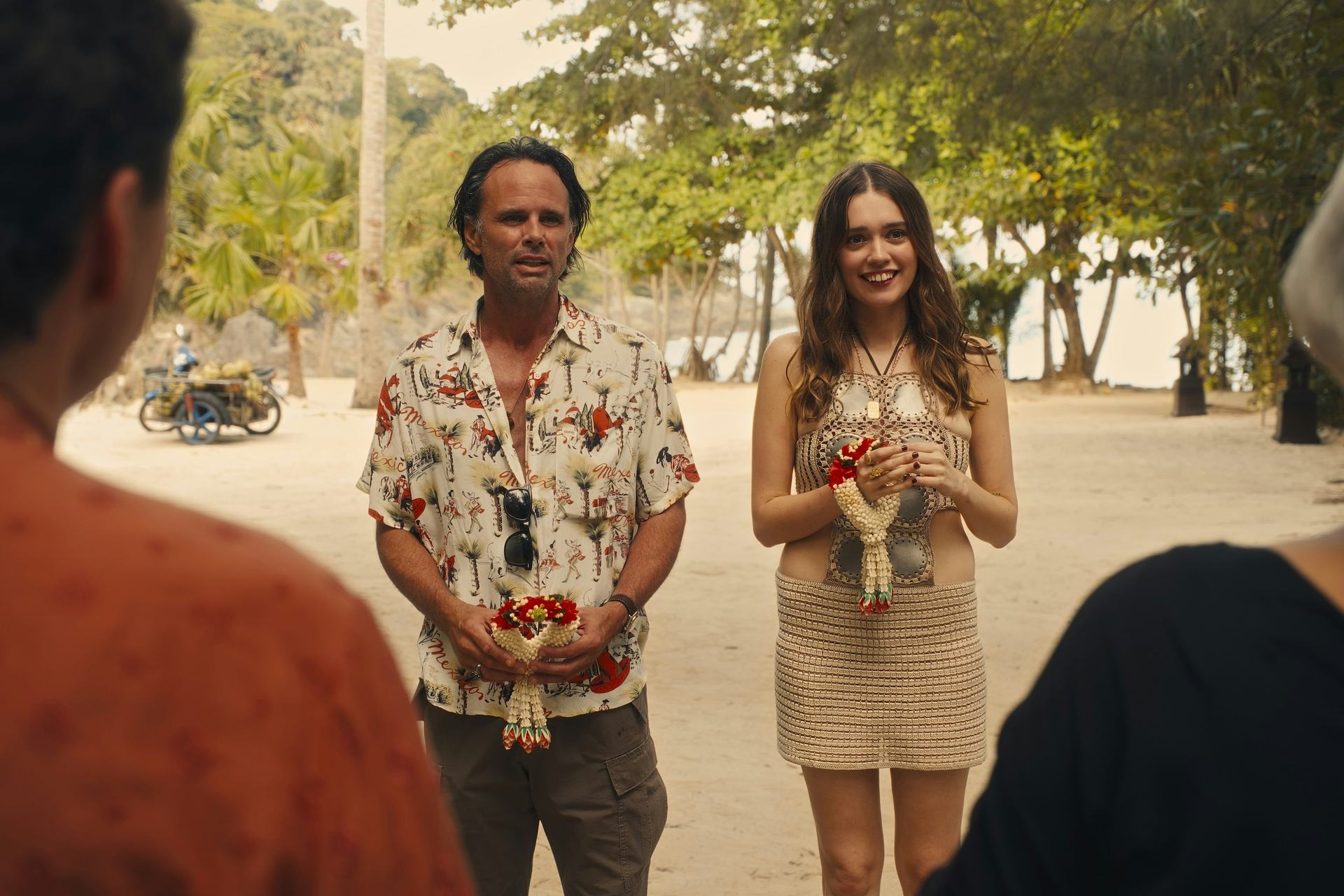 Walton Goggins and Aimee Lou Wood in The White Lotus.