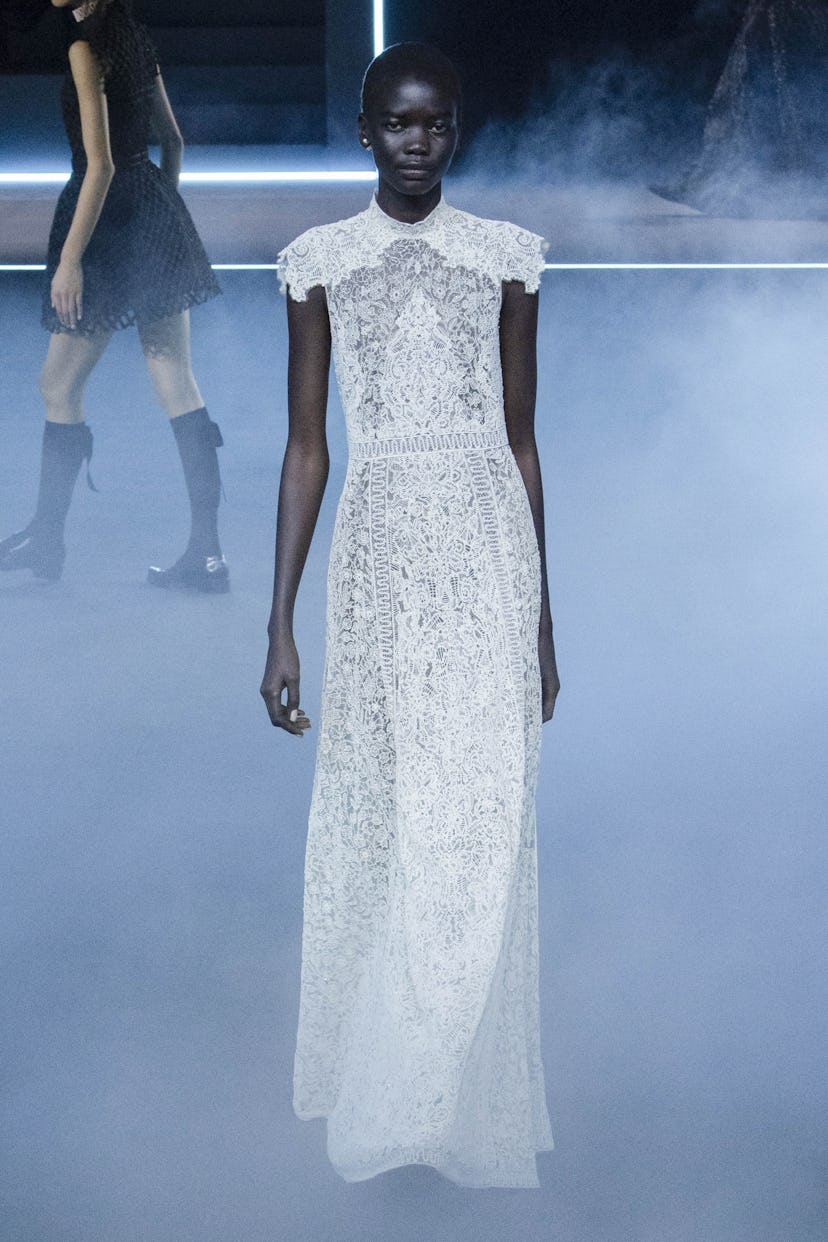 A model walks the runway during the Dior Ready to Wear Fall/Winter 2025-2026 fashion show as part of...