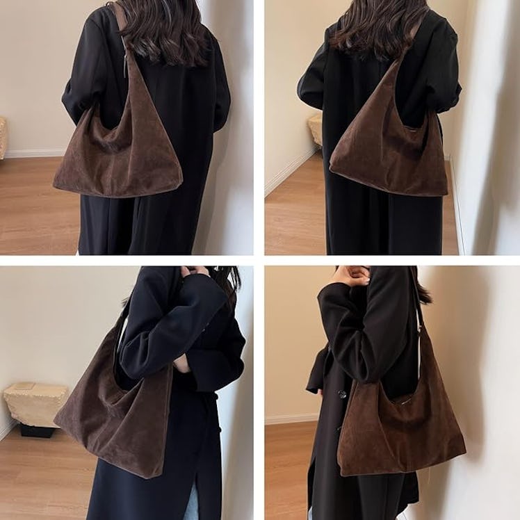 TIYIMIYUXU Brown Suede Tote Bag