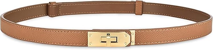 ANHAISHUILV Skinny Leather Belt