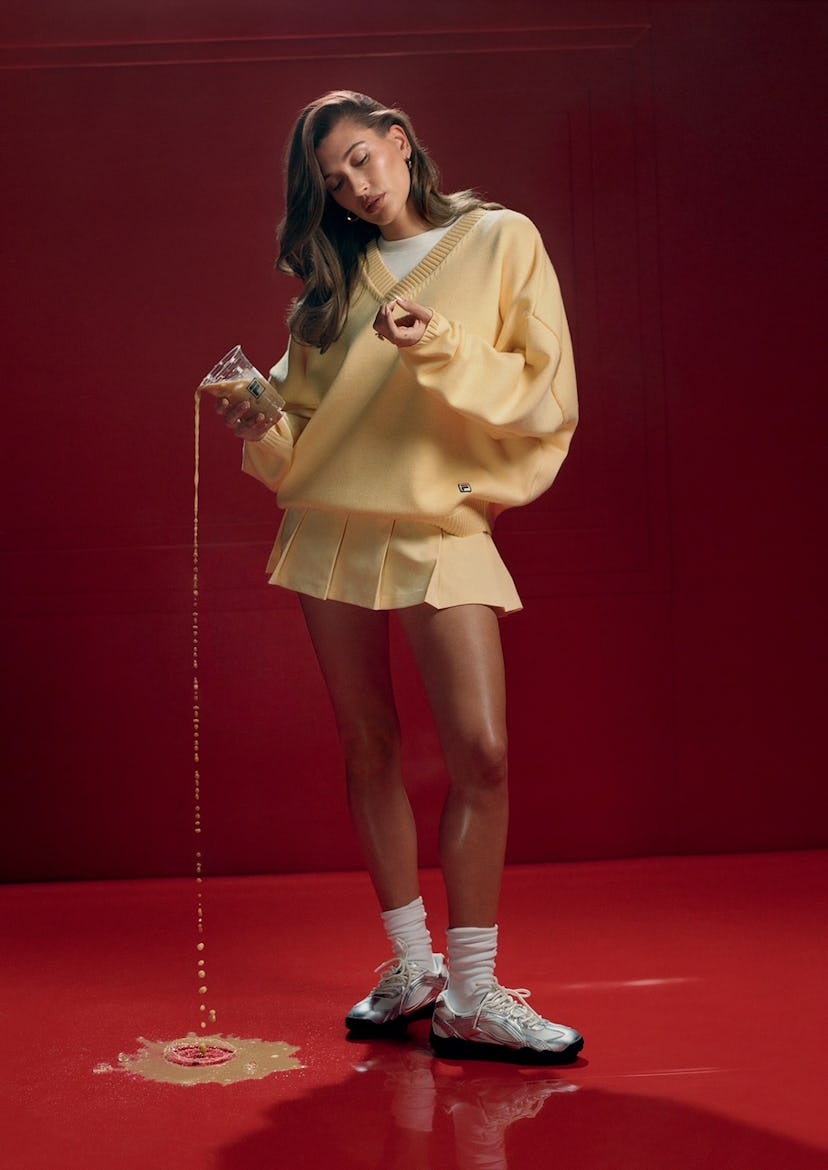 Hailey Bieber stars in a FILA campaign.