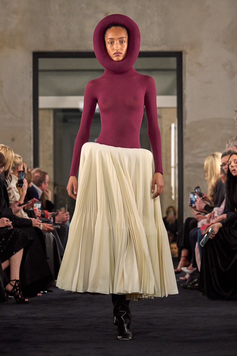 a look from alaïa fall 2025 collection shown at paris fashion week
