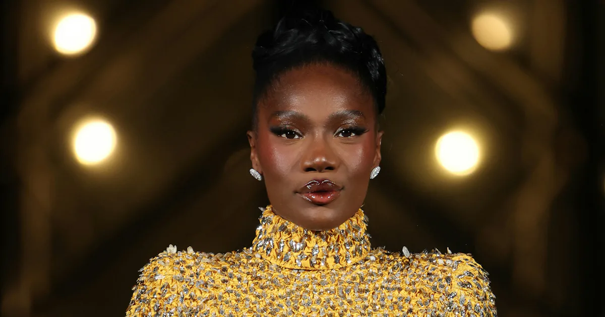doechii gold dress Doechii Wows in Valentino Gown at Paris Fashion Week
