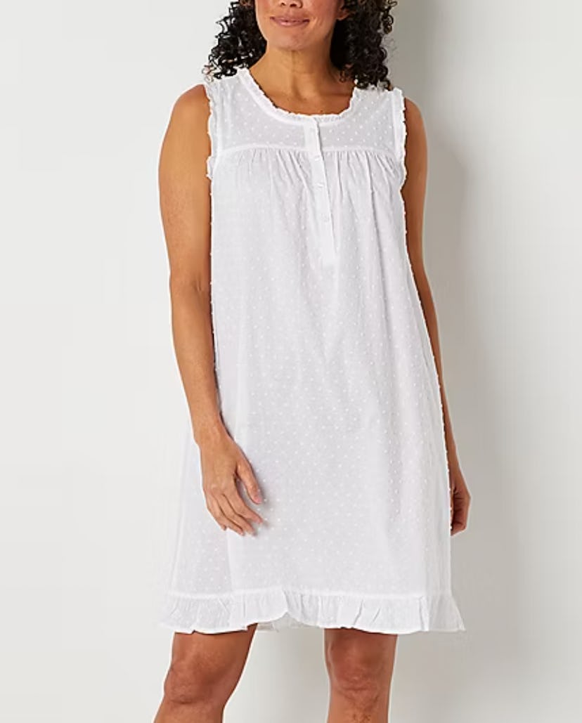 Adonna Ruffle Chemise Sleeveless Scoop Nightgown