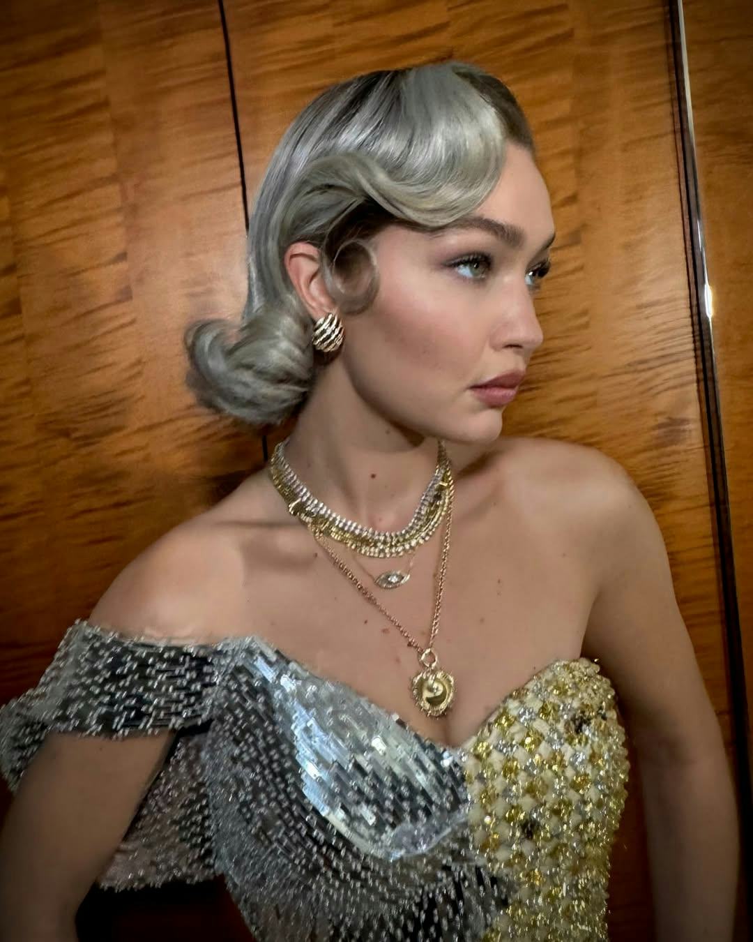 Gigi Hadid With Silver Hair