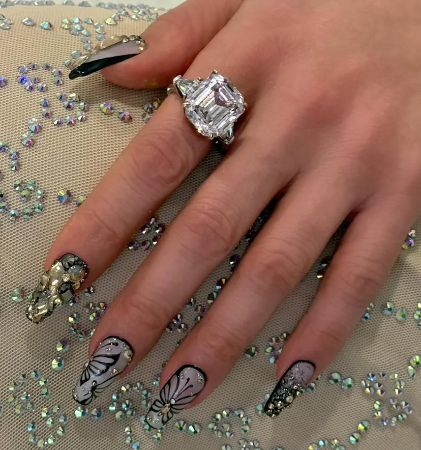 Jennifer Lopez Butterfly Nails February 2025