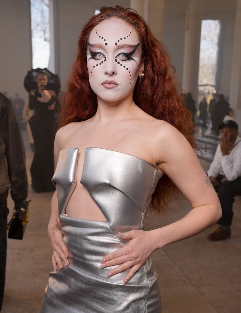 Chappell Roan’s pierced nails at Paris Fashion Week.