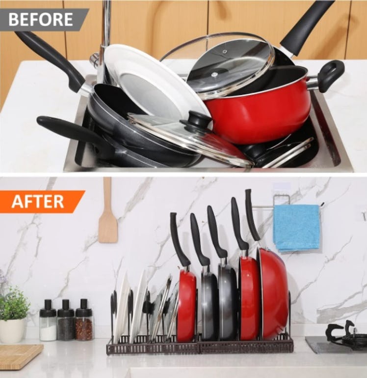 ROOHUA Expandable Pot & Pan Rack Organizer