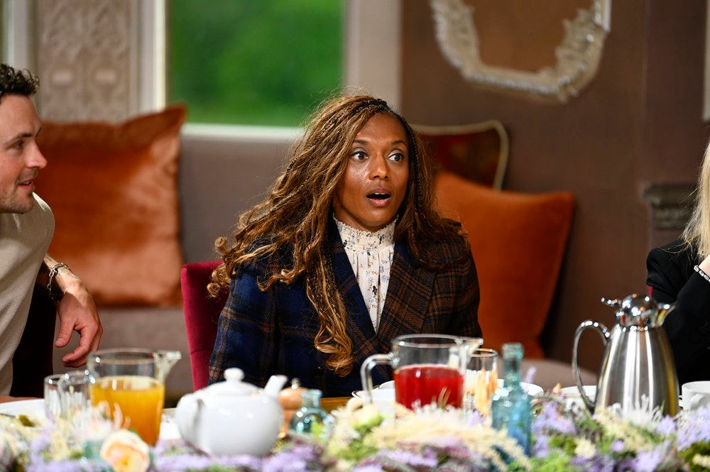 Danielle on The Traitors. Photo via Peacock