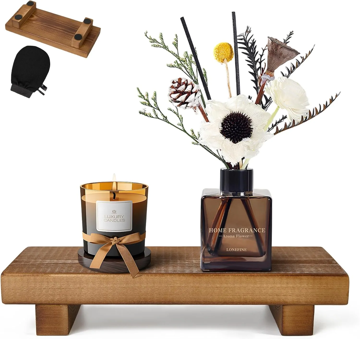 Engsav Wood Riser Soap Stand