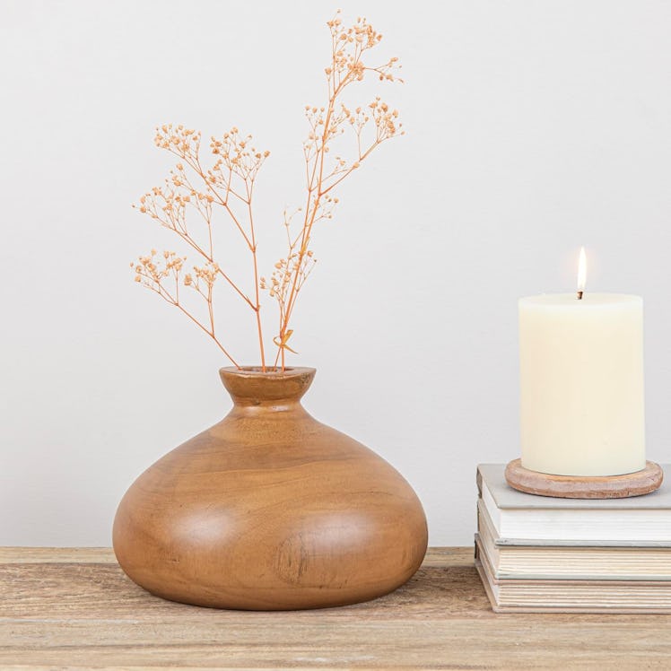 Creative Co-Op Decorative Paulownia Wood Vase